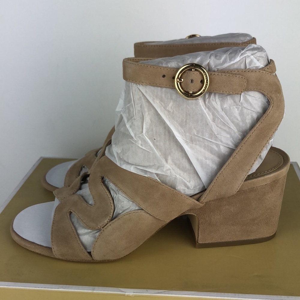 NEW Michael Kors Annalee Mid Ankle Strap Peep Toe Sandals Heels 6 - Picture 7 of 10